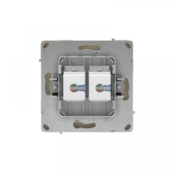 Розетка компьютерная 2-м KANT RJ45 кат.5E без шторки ванильн. марципан DKC 7015664 ТехноИмпульс