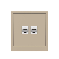 Розетка компьютерная 2-м KANT RJ45 кат.5E без шторки ванильн. марципан DKC 7015664 ТехноИмпульс