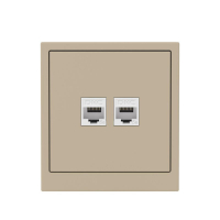 Розетка компьютерная 2-м KANT RJ45 кат.5E без шторки ванильн. марципан DKC 7015664 ТехноИмпульс