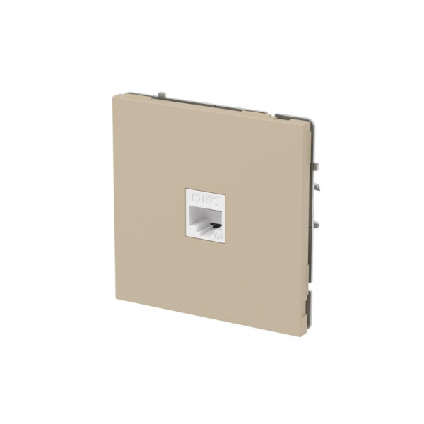 Розетка компьютерная 1-м KANT RJ45 кат.6A без шторки ванильн. марципан DKC 7015673 ТехноИмпульс