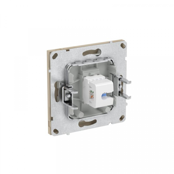 Розетка компьютерная 1-м KANT RJ45 кат.6A без шторки ванильн. марципан DKC 7015673 ТехноИмпульс