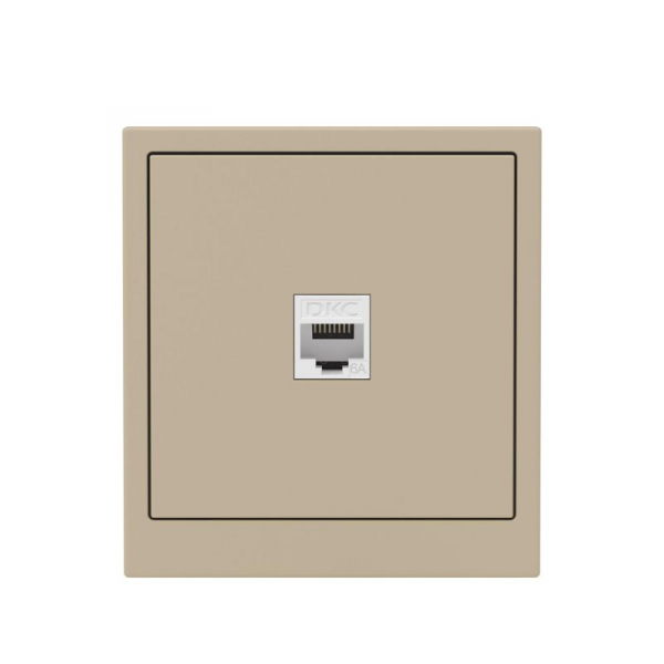 Розетка компьютерная 1-м KANT RJ45 кат.6A без шторки ванильн. марципан DKC 7015673 ТехноИмпульс