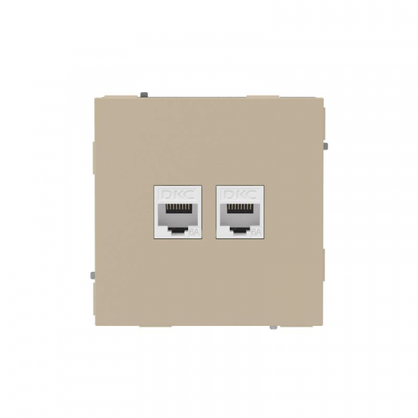 Розетка компьютерная 2-м KANT RJ45 кат.6A без шторки ванильн. марципан DKC 7015674 ТехноИмпульс