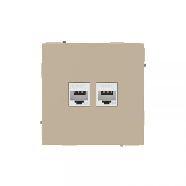 Розетка компьютерная 2-м KANT RJ45 кат.6A без шторки ванильн. марципан DKC 7015674 ТехноИмпульс
