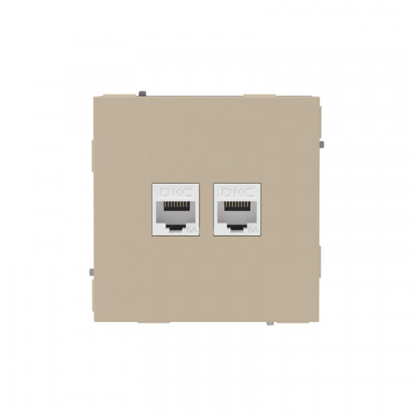 Розетка компьютерная 2-м KANT RJ45 кат.6A без шторки ванильн. марципан DKC 7015674 ТехноИмпульс