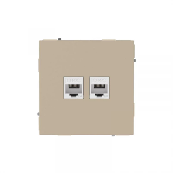 Розетка компьютерная 2-м KANT RJ45 кат.6A без шторки ванильн. марципан DKC 7015674 ТехноИмпульс