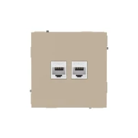 Розетка компьютерная 2-м KANT RJ45 кат.6A без шторки ванильн. марципан DKC 7015674 ТехноИмпульс