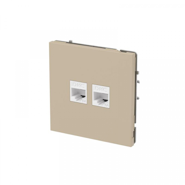 Розетка компьютерная 2-м KANT RJ45 кат.6A без шторки ванильн. марципан DKC 7015674 ТехноИмпульс