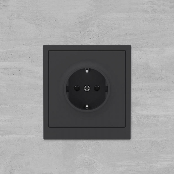 Розетка силовая KANT 2P+E защ. шторки черн. уголь DKC 7012003 ТехноИмпульс