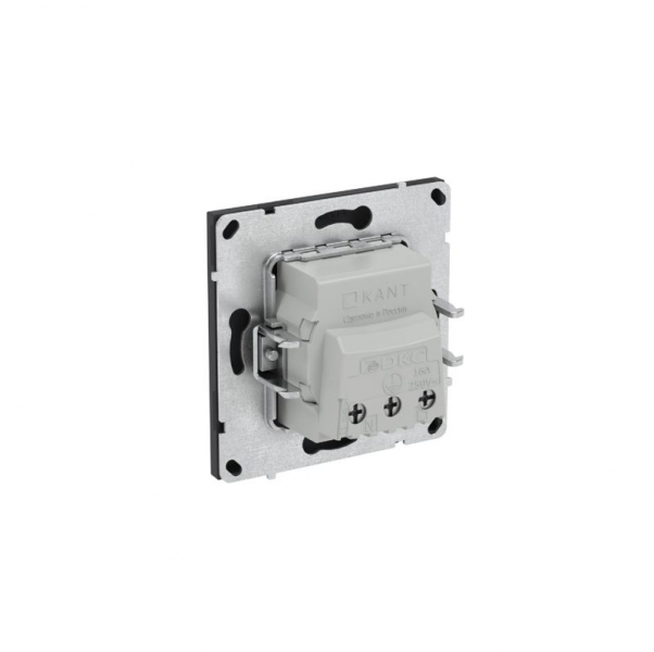 Розетка силовая KANT 2P+E защ. шторки черн. уголь DKC 7012003 ТехноИмпульс
