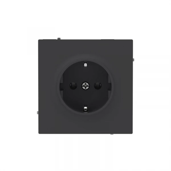 Розетка силовая KANT 2P+E без шторки черн. уголь DKC 7012033 ТехноИмпульс