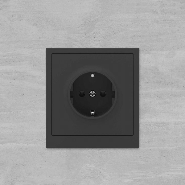 Розетка силовая KANT 2P+E без шторки черн. уголь DKC 7012033 ТехноИмпульс