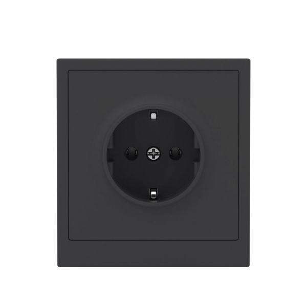 Розетка силовая KANT 2P+E без шторки черн. уголь DKC 7012033 ТехноИмпульс