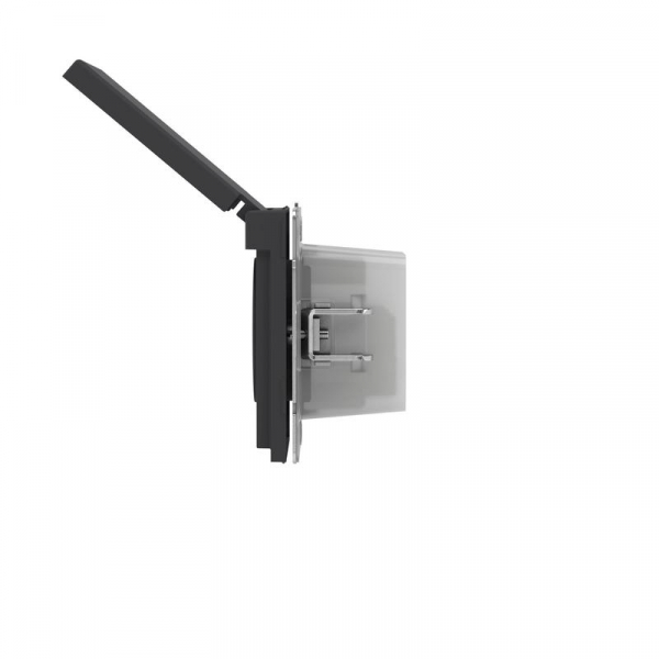 Розетка силовая KANT IP44 2P+E защ. шторки с крышкой черн. уголь DKC 7012013 ТехноИмпульс