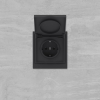 Розетка силовая KANT IP44 2P+E защ. шторки с крышкой черн. уголь DKC 7012013 ТехноИмпульс