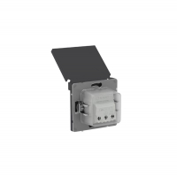 Розетка силовая KANT IP44 2P+E защ. шторки с крышкой черн. уголь DKC 7012013 ТехноИмпульс