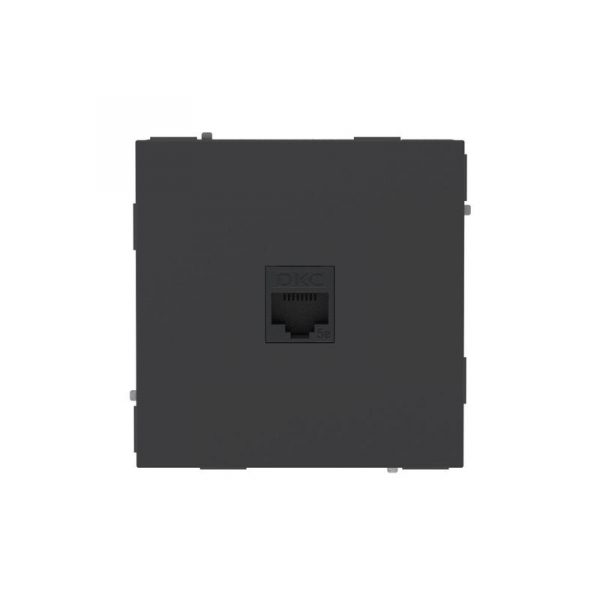 Розетка компьютерная 1-м KANT RJ45 кат.5E без шторки черн. уголь DKC 7012663 ТехноИмпульс