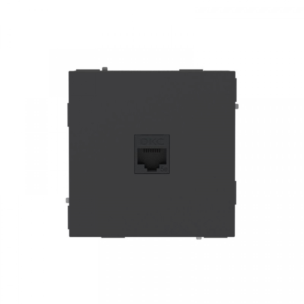 Розетка компьютерная 1-м KANT RJ45 кат.5E без шторки черн. уголь DKC 7012663 ТехноИмпульс