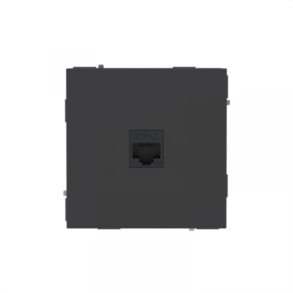 Розетка компьютерная 1-м KANT RJ45 кат.5E без шторки черн. уголь DKC 7012663 ТехноИмпульс