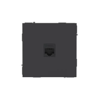 Розетка компьютерная 1-м KANT RJ45 кат.5E без шторки черн. уголь DKC 7012663 ТехноИмпульс