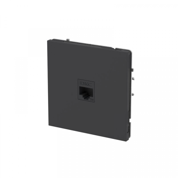 Розетка компьютерная 1-м KANT RJ45 кат.5E без шторки черн. уголь DKC 7012663 ТехноИмпульс