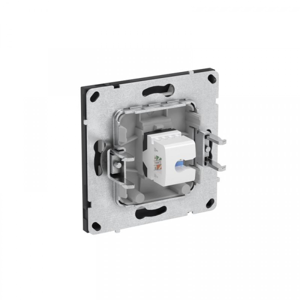 Розетка компьютерная 1-м KANT RJ45 кат.5E без шторки черн. уголь DKC 7012663 ТехноИмпульс