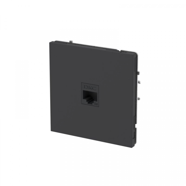 Розетка компьютерная 1-м KANT RJ45 кат.5E без шторки черн. уголь DKC 7012663 ТехноИмпульс