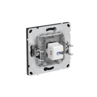 Розетка компьютерная 1-м KANT RJ45 кат.5E без шторки черн. уголь DKC 7012663 ТехноИмпульс