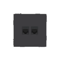 Розетка компьютерная 2-м KANT RJ45 кат.5E без шторки черн. уголь DKC 7012664 ТехноИмпульс
