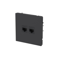 Розетка компьютерная 2-м KANT RJ45 кат.5E без шторки черн. уголь DKC 7012664 ТехноИмпульс