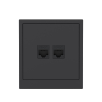 Розетка компьютерная 2-м KANT RJ45 кат.5E без шторки черн. уголь DKC 7012664 ТехноИмпульс