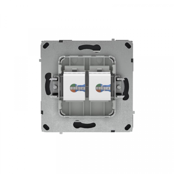Розетка компьютерная 2-м KANT RJ45 кат.5E без шторки черн. уголь DKC 7012664 ТехноИмпульс