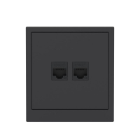 Розетка компьютерная 2-м KANT RJ45 кат.5E без шторки черн. уголь DKC 7012664 ТехноИмпульс