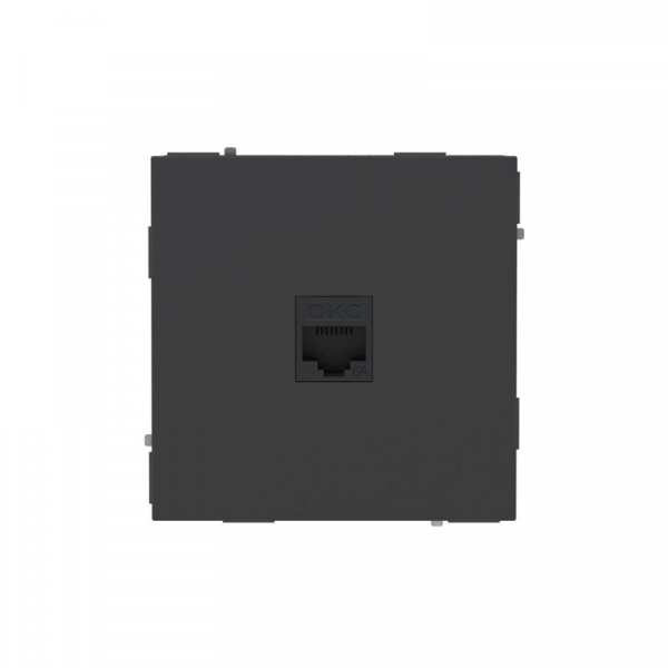Розетка компьютерная 1-м KANT RJ45 кат.6A без шторки черн. уголь DKC 7012673 ТехноИмпульс