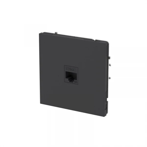 Розетка компьютерная 1-м KANT RJ45 кат.6A без шторки черн. уголь DKC 7012673 ТехноИмпульс
