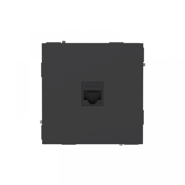 Розетка компьютерная 1-м KANT RJ45 кат.6A без шторки черн. уголь DKC 7012673 ТехноИмпульс