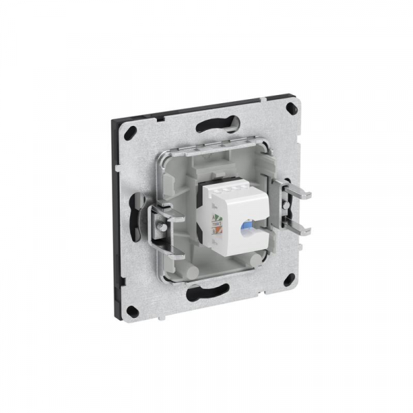 Розетка компьютерная 1-м KANT RJ45 кат.6A без шторки черн. уголь DKC 7012673 ТехноИмпульс