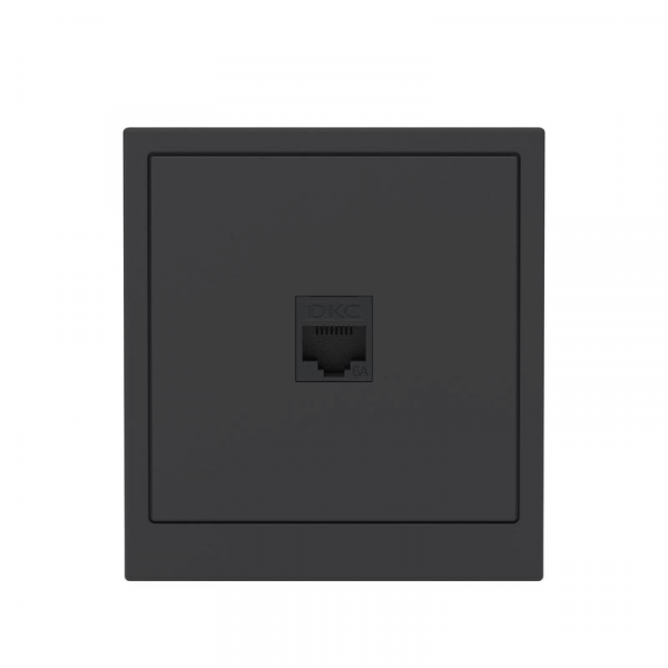 Розетка компьютерная 1-м KANT RJ45 кат.6A без шторки черн. уголь DKC 7012673 ТехноИмпульс