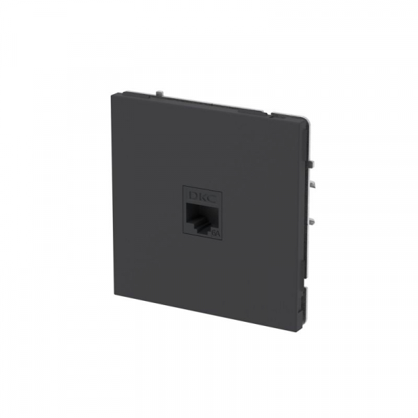 Розетка компьютерная 1-м KANT RJ45 кат.6A без шторки черн. уголь DKC 7012673 ТехноИмпульс