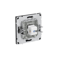 Розетка компьютерная 1-м KANT RJ45 кат.6A без шторки черн. уголь DKC 7012673 ТехноИмпульс
