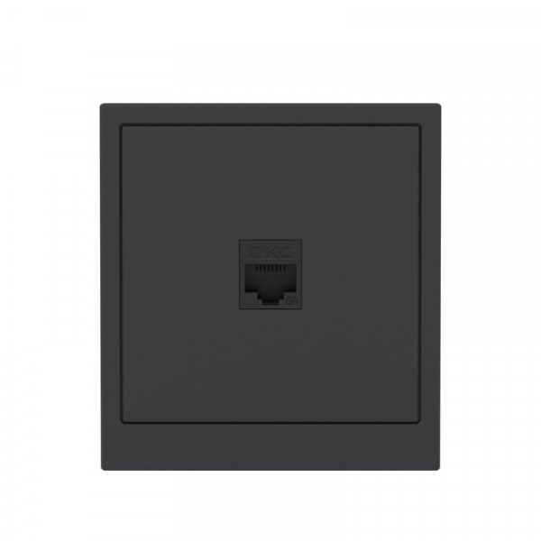 Розетка компьютерная 1-м KANT RJ45 кат.6A без шторки черн. уголь DKC 7012673 ТехноИмпульс