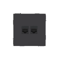 Розетка компьютерная 2-м KANT RJ45 кат.6A без шторки черн. уголь DKC 7012674 ТехноИмпульс