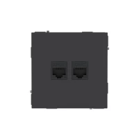 Розетка компьютерная 2-м KANT RJ45 кат.6A без шторки черн. уголь DKC 7012674 ТехноИмпульс