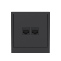 Розетка компьютерная 2-м KANT RJ45 кат.6A без шторки черн. уголь DKC 7012674 ТехноИмпульс