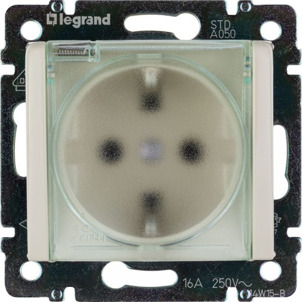 Розетка 1-м СП Valena 16А IP44 2P+E защ. шторки с крышкой немецк. стандарт механизм сл. кость IEK 774120 ТехноИмпульс