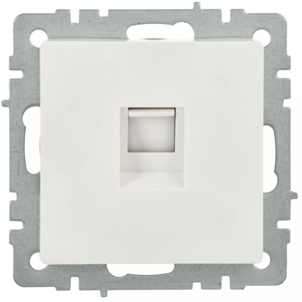 Розетка компьютерная Brite RJ45 кат.5E РК10-БрБ механизм бел. IEK BR-K10-1-K01-PRO ТехноИмпульс
