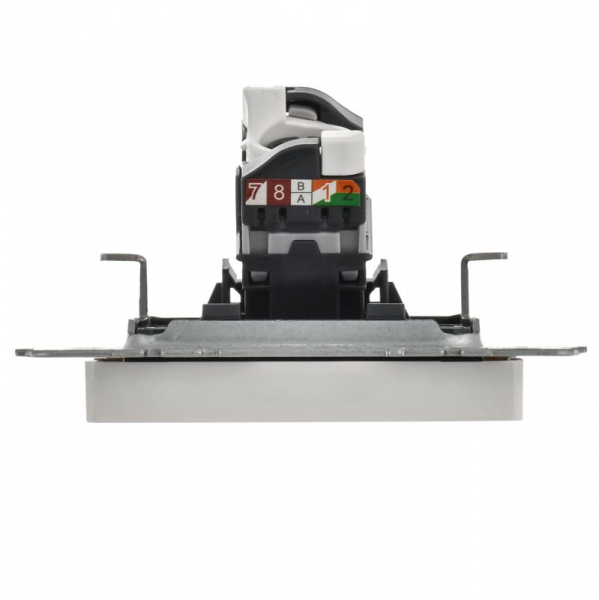 Розетка компьютерная Brite RJ45 кат.5E РК10-БрБ механизм бел. IEK BR-K10-1-K01-PRO ТехноИмпульс