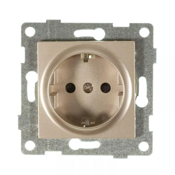Механизм розетки 1-местн. с/з с з/ш СП Ugra 16А IP20 250В шампань GUSI С11Р4-027 ТехноИмпульс