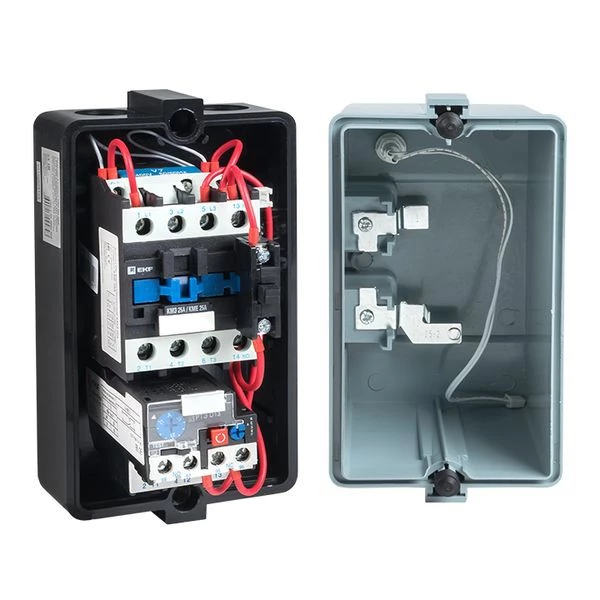 Пускатель магнитный КМЭ 25А 400В с РТЭ и индикатором PROxima в корп. IP65 EKF ctrp-r-25-400v-led ТехноИмпульс