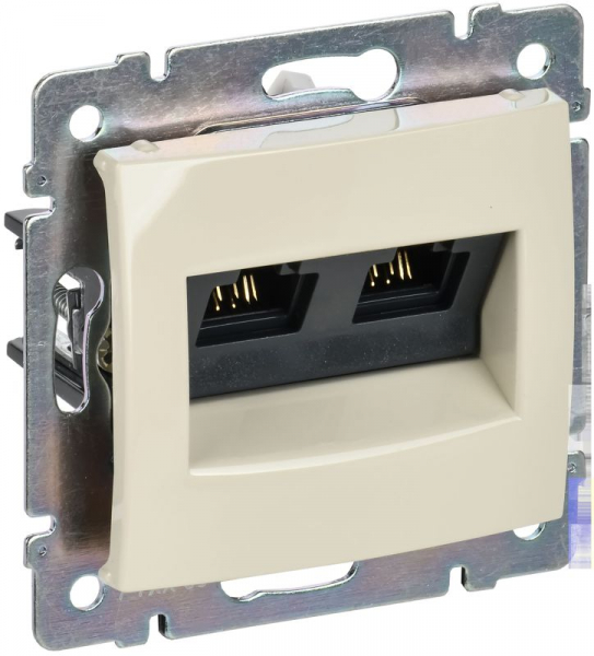 Розетка компьютерная 2-м СП Valena RJ45 кат.5E UTP на захватах механизм сл. кость IEK 774131 ТехноИмпульс